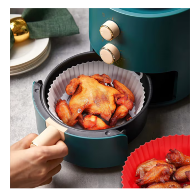 Tava pentru Air Fryer din Silicon, 18.3 cm, Gri, AT PERFORMANCE®, O Solutie Practica si Versatila pentru Gatitul Sanatos - Accesorii friteuze - atMag.ro