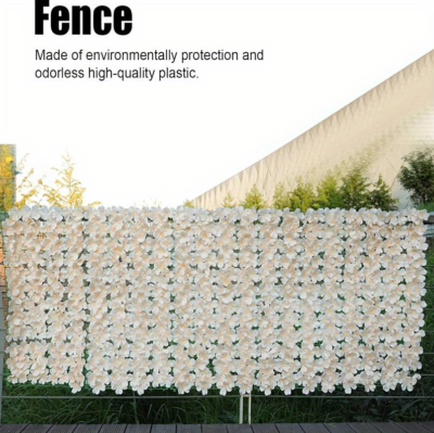 Rulou Artificial de Gard Viu, AT PERFORMANCE din PE Anti-UV, Flori Alb Rose, 100x300 cm - garduri si accesorii - atMag.ro