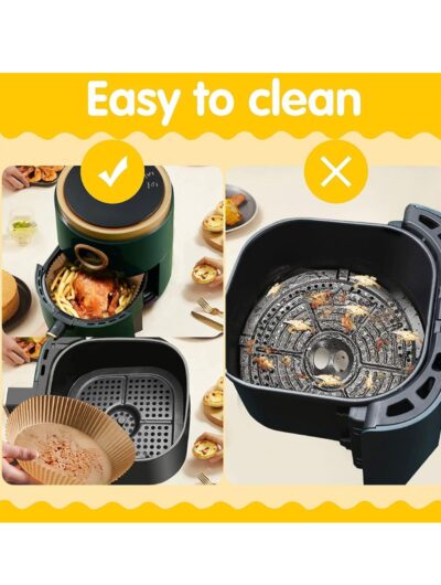 Set 100 bucati hartie de copt, Unica folosinta, Pentru air fryer, 16x16x4.5 cm, Maro, Rotunde - Accesorii friteuze - atMag.ro