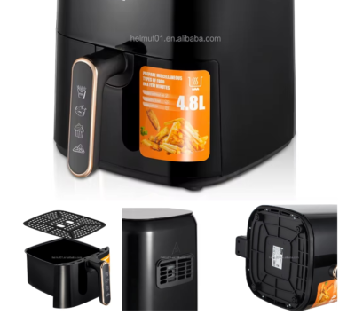 Friteuza Air Fryer RAF cu aer cald, fara ulei, Capacitate 4.8 l, 12 Programe, AT PERFORMANCE, 1500W, Negru - Friteuze - atMag.ro