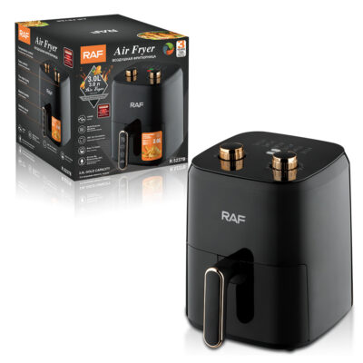 Friteuza Air Fryer RAF cu aer cald, fara ulei, Capacitate 3L, 12 Programe, AT PERFORMANCE, 1500W, Negru - Friteuze - atMag.ro