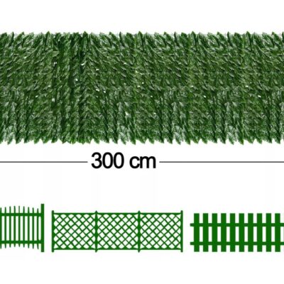Gard viu decorativ frunze artificiale AT PERFORMANCE®, 3m x 1m lungime, verde deschis - garduri si accesorii - atMag.ro