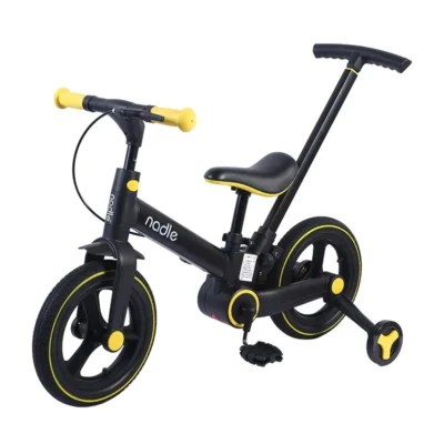 Bicicleta de echilibru pentru copii, noua AT PERFORMANCE®, bicicleta doua-in-una pentru bebelusi, pliabila, Negru/Galben. - Biciclete - atMag.ro