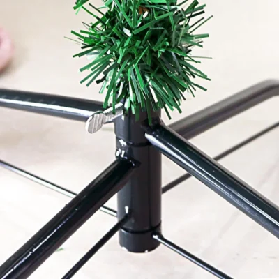 Brad artificial de munte, AT PERFORMANCE®, 180cm, 350 ramuri, 2 modele de frunze, cu boabe scoruse rosi artificiale, suport metalic, Verde. - Decoratiuni - atMag.ro