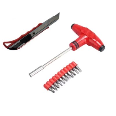 Set 13 Piese, AT PERFORMANCE®, 11 Biti, Maner Rosu, Magnetic in Forma de T, Cu Cater, 140 x 90 mm. - Accesorii auto si intretinere - atMag.ro