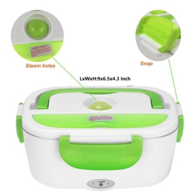 Caserola Termica pentru Mancare cu 2 Compartimente, AT PERFORMANCE, Volum 1 5L Putere 40W Pana la 50 Grade Verde. - Accesorii camping si drumetii - atMag.ro