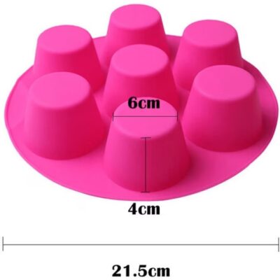 Set 3 forme pentru copt, rotunda pentru Airfryer, 7 briose, Silicon flexibil, 18 cm AT PERFORMANCE®, Roz. - Bucatarie si Servire - atMag.ro