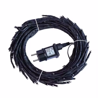 Instalatie Craciun tip Creanga AT PERFORMANCE®, 144 LED-uri, Conectare USB, Lumini, 2.5 m, 3V, Fir Negru, Alb Cald - Decoratiuni - atMag.ro