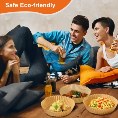 Hartie de copt pentru Air Fryer, AT PERFORMANCE®, rezistent la ulei, rezistent la apa, usor de curatat, model de desene animate, 20×20×4, 5 cm, maro, 30 buc - Accesorii friteuze - atMag.ro