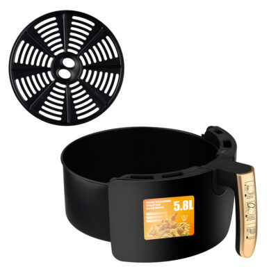 Friteuza electrica profesionala Air Fryer alb, AT PERFORMANCE®, RAF Air Fryer 5.8L 1500W Manual, Multi-Purpose, 360 Air Circulation R.5232 - Gatit sanatos si eficient pentru intreaga familie, negru - Friteuze - atMag.ro