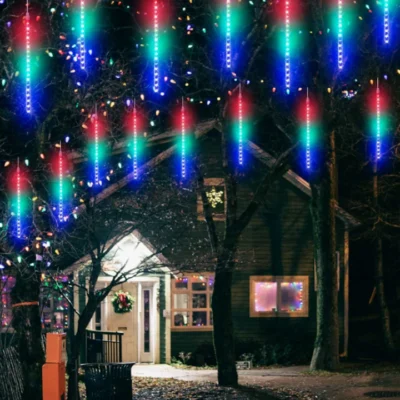 Instalatie de Craciun tip turturi, AT PERFORMANCE®, iluzia unor turturi de gheata in topire, 288 LED 8 turturi, lungime turture 44 cm, multicolor, Interconectabil. - Benzi led - atMag.ro