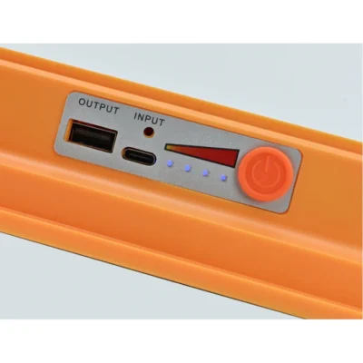 Lampa Solara de Exterior Portabila AT PERFORMANCE®, Putere mare 200W, 336 LED, Protectie IP66, Incarcare Solara sau de la Retea, Baterie, 4 Moduri de Iluminat, Port USB, Galben/Negru. - Accesorii camping si drumetii - atMag.ro