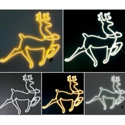 Decoratiune luminoasa Ren de Craciun AT PERFORMANCE®, 2 fete, cu Furtun LED, 57x50x4 cm, Alb cald. - Electrocasnice pentru bucatarie - atMag.ro