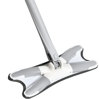 Mop cu burete din fibre cu stoarcere tip X Mop, AT PERFORMANCE®, mop plat, Gri Alb. - Electrocasnice pentru bucatarie - atMag.ro