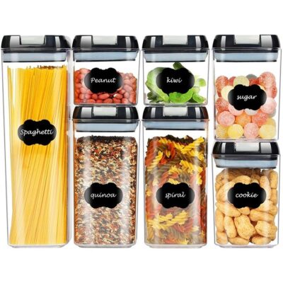 Set 7 recipiente AT PERFORMANCE®, ermetice pentru depozitare alimente, Hsem, Plastic, Transparent. - Bucatarie si Servire - atMag.ro