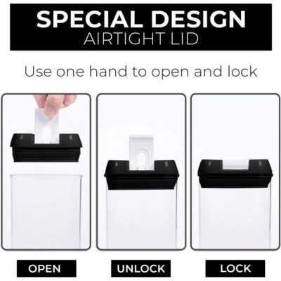 Set 7 recipiente AT PERFORMANCE®, ermetice pentru depozitare alimente, Hsem, Plastic, Transparent. - Bucatarie si Servire - atMag.ro