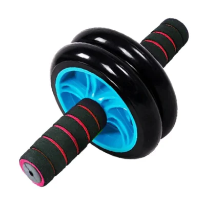 Roata dubla Fitness AT PERFORMANCE®, antiaderenta pentru abdomen, albastra. - Sport & Travel - atMag.ro