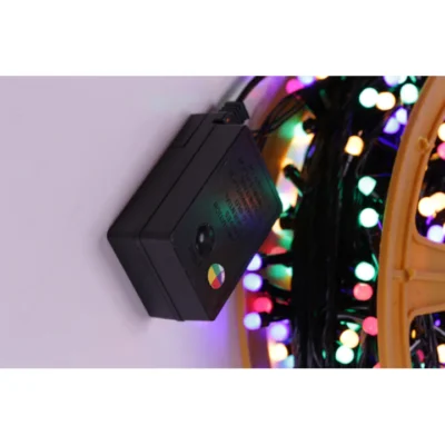 Instalatie de Craciun liniara,AT PERFORMANCE®, interior/exterior, rola 80m,8 jocuri de lumini, multicolora, fir negru, 380 led - Decoratiuni - atMag.ro