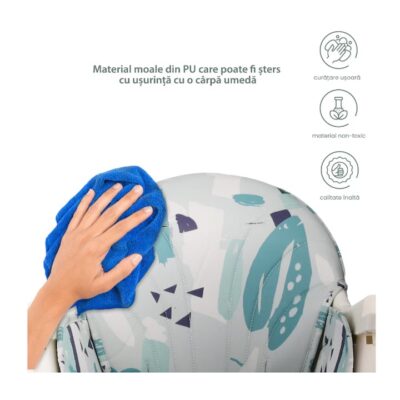 Scaun de masa bebe, At Performance, Pliabil, Inaltime ajustabila 5 pozitii, 4 roti, Structura otel, gri. - Camera copilului - atMag.ro