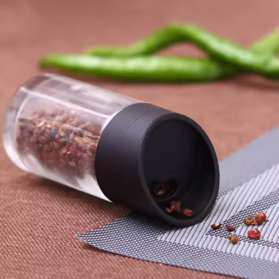 Set 12 Recipiente pentru Condimente AT PERFORMANCE®, cu Suport Rotativ pe 2 Etaje, cu Maner, Negru - Bucatarie si Servire - atMag.ro