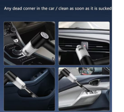 Aspirator auto fara fir 2in1, 120W, cu lumina LED,  pentru masina si locuinta, usor de utilizat, 15.5x14.2 cm, negru - Accesorii auto si intretinere - atMag.ro