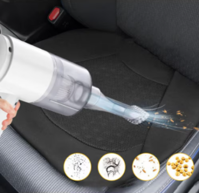 Aspirator auto fara fir 2in1, 120W, cu lumina LED,  pentru masina si locuinta, usor de utilizat, 15.5x14.2 cm, negru - Accesorii auto si intretinere - atMag.ro