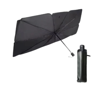 Parasolar Auto Pliabil, Pentru Masina, 140 X 75 Cm, In Forma De Umbrela, Negru-Argintiu, Rezistent UV - Accesorii auto si intretinere - atMag.ro