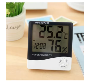 Termometru Meteo profesional cu Higrometru Digital Interior si Exterior, Display LCD, Design Slim, Ceas, Valori Min/Max - Termometre meteo - atMag.ro