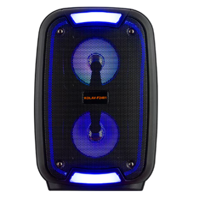 Boxa portabila bluetooth kolov F2401, USB, Radio FM, telecomanda, microfon, joc de lumin RGB, 2 X 4 inch - Boxe portabile - atMag.ro