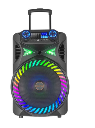Boxa portabila 15 Inch, Bluetooth Kolav - F1515, Tip troler, USB, Radio FM, Microfon, Telecomanda, joc de lumin RGB, 300w, Maner Transport - Boxe portabile - atMag.ro
