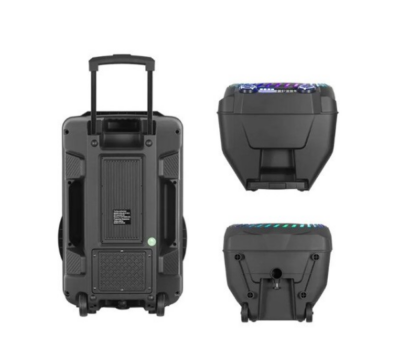 Boxa portabila 15 Inch, Bluetooth Kolav - F1515, Tip troler, USB, Radio FM, Microfon, Telecomanda, joc de lumin RGB, 300w, Maner Transport - Boxe portabile - atMag.ro