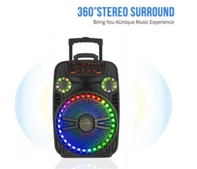 Boxa portabila bluetooth kolov F-1508A, USB, Radio FM, microfon, joc de lumin RGB - Boxe portabile - atMag.ro