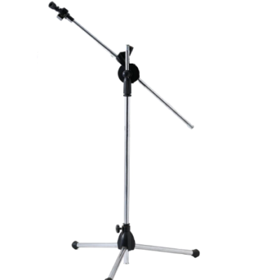 Stativ pentru microfon profesional din metal, trepied cu inaltime reglabila, inaltime maxima 200 cm, argiuntiu/negru - Suporturi si Stative - atMag.ro