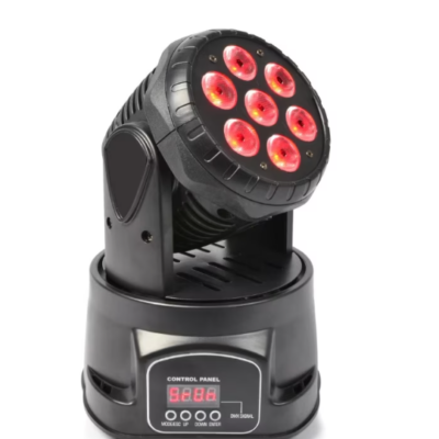 Proiector lumini Moving Head, 8 W x 7 LED, Negru, AT PERFORMANCE - Echipamente lumini - atMag.ro