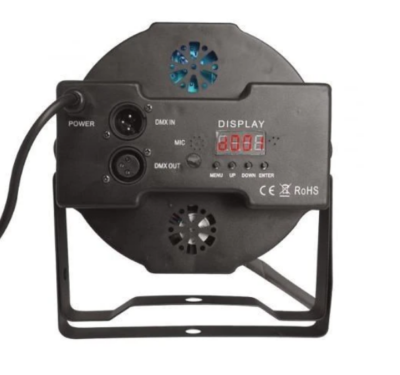 Proiector lumini Par Led 18x1W Slim, Evenimente, Nunti, Dmx in-out, Microfon, Cooler, Club, Disco, Petrecere - Echipamente lumini - atMag.ro