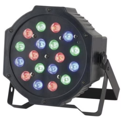 Proiector lumini Par Led 18x1W Slim, Evenimente, Nunti, Dmx in-out, Microfon, Cooler, Club, Disco, Petrecere - Echipamente lumini - atMag.ro