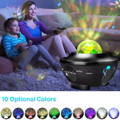 Proiector cu player muzical, Ranpo, LED, RGB, USB, Temporizator, Negru - Echipamente lumini - atMag.ro