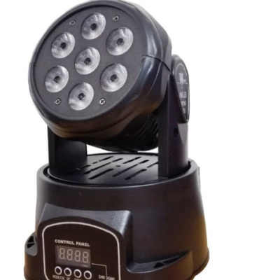 Proiector lumini Moving Head, 5 W x 7 LED, Negru, AT PERFORMANCE - Echipamente lumini - atMag.ro