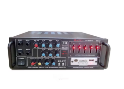 Amplificator de Boxe Karaoke, 2 x 40 W, Intrare USB si SD, Radio FM, Telecomanda, 4-16 ohm, 20 Hz-20 KHz, Modern, Negru - Amplificatoare - atMag.ro