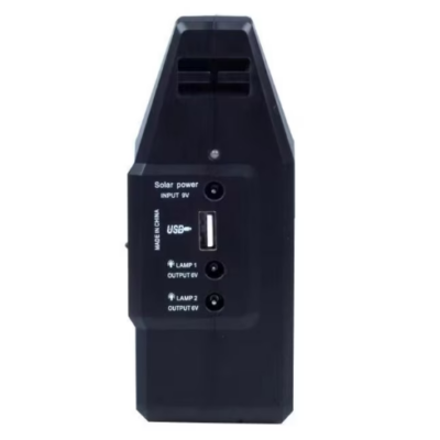 Kit Cu Panou Solar GdLite GD-8030, Cu Lanterna 14LED, 2 Becuri, Cablu 5in1, Negru - Articole solare camping - atMag.ro