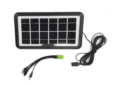 Baterie externa, Mini Panou Solar, 5w, Portabil, cabluri USB 5 in 1, negru - Articole solare camping - atMag.ro