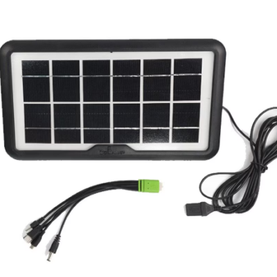 Baterie externa, Mini Panou Solar, 5w, Portabil, cabluri USB 5 in 1, negru - Articole solare camping - atMag.ro