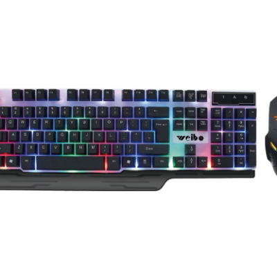 Set Tastatura Cu Mouse Cu Fir, At Performance, Pentru Gaming, Wb-550, Iluminare RGB, Neagra - Birouri gaming, Mouse-uri si Tastaturi - atMag.ro
