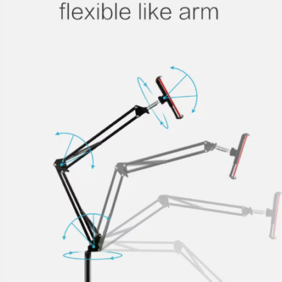 Suport universal din aluminiu, cu rotatie 360, ​​AT PERFORMANCE®, de tip podea pentru tablete si telefoane inteligente, 128 cm - Suporturi si Stative - atMag.ro