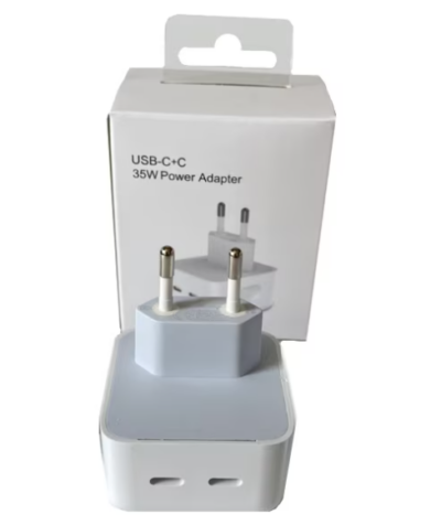 Adaptor de priza 220V, 35W, cu 2 Porturi USB tip-C, Alb - Altele - atMag.ro
