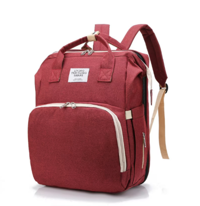 Rucsac 3-in-1 pentru bebelusi, cu spatiu pentru schimbat scutece pliabil integrat, At Performance, impermeabila, 39x30x18cm, Rosu - Genti bebelusi - atMag.ro