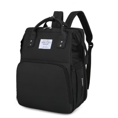 Rucsac 3-in-1 pentru bebelusi, cu spatiu pentru schimbat scutece pliabil integrat, At Performance, impermeabila, 39x30x18cm, Negru - Genti bebelusi - atMag.ro