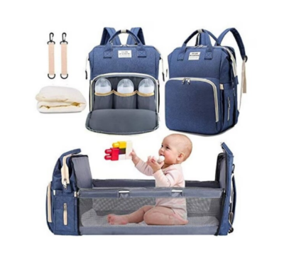 Rucsac 3-in-1 pentru bebelusi, cu spatiu pentru schimbat scutece pliabil integrat, At Performance, impermeabila, 39x30x18cm, Albastru - Genti bebelusi - atMag.ro