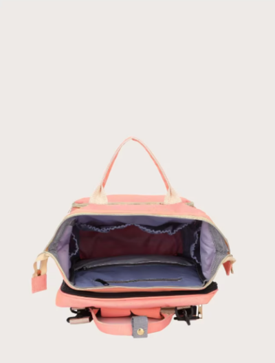 Rucsac multifunctional, 3-in-1 pentru bebelusi, cu spatiu pentru schimbat scutece pliabil integrat, AT PERFORMANCE®, impermeabila, 39x30x18cm, Roz deschis - Genti bebelusi - atMag.ro