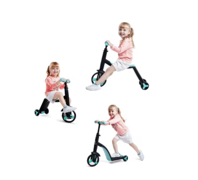 Tricicleta, 3 In 1, Pentru Copii, AT Performance, Cadru Otel, Ghidon Reglabil, Pedale Detasabile, Compartiment Depozitare, Sarcina maxima 25Kg, Negru/Albastru - Triciclete - atMag.ro